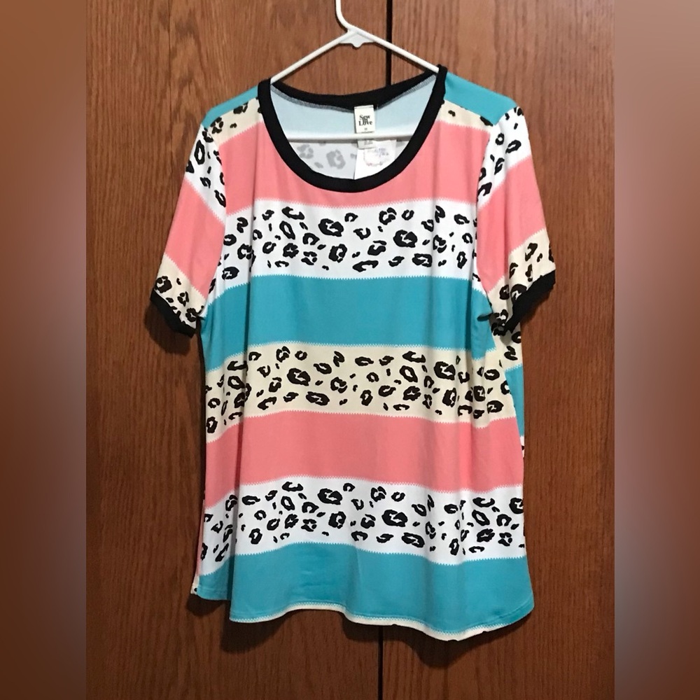 NWT Sew In Love Size 2X Top Shirt Multi Colors Short Sleeves